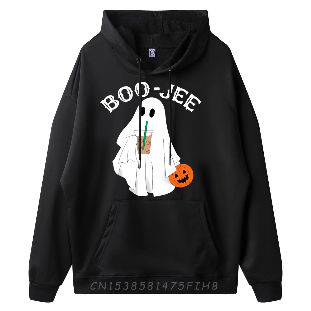Coffee Lovers Cute Ghost Halloween Costume Boujee Boo Jee Black Graphic Tees Mans Men's Oversize Long Sleeve New Years Eve