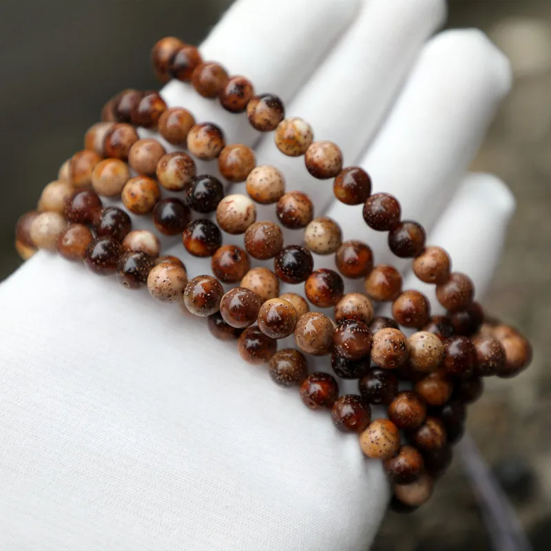 8Mm Round Bead Bracelet Featuring A Fiery Cloud And-Moon Design, Women