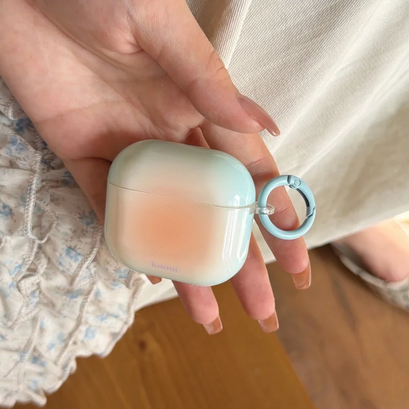 Anti-fall Cute Gradient Color IMD Earphone Case with Ring for Airpods Pro, Pro2, Pro3, 1, 2, 3, 4, - view 5