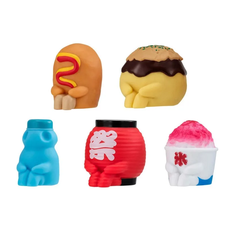 Capsule Toy Cartoon Sitting Posture Food Luminous Takoyaki Hot Dog Lantern Shaved Ice Figures Collection Ornaments Kids Gifts