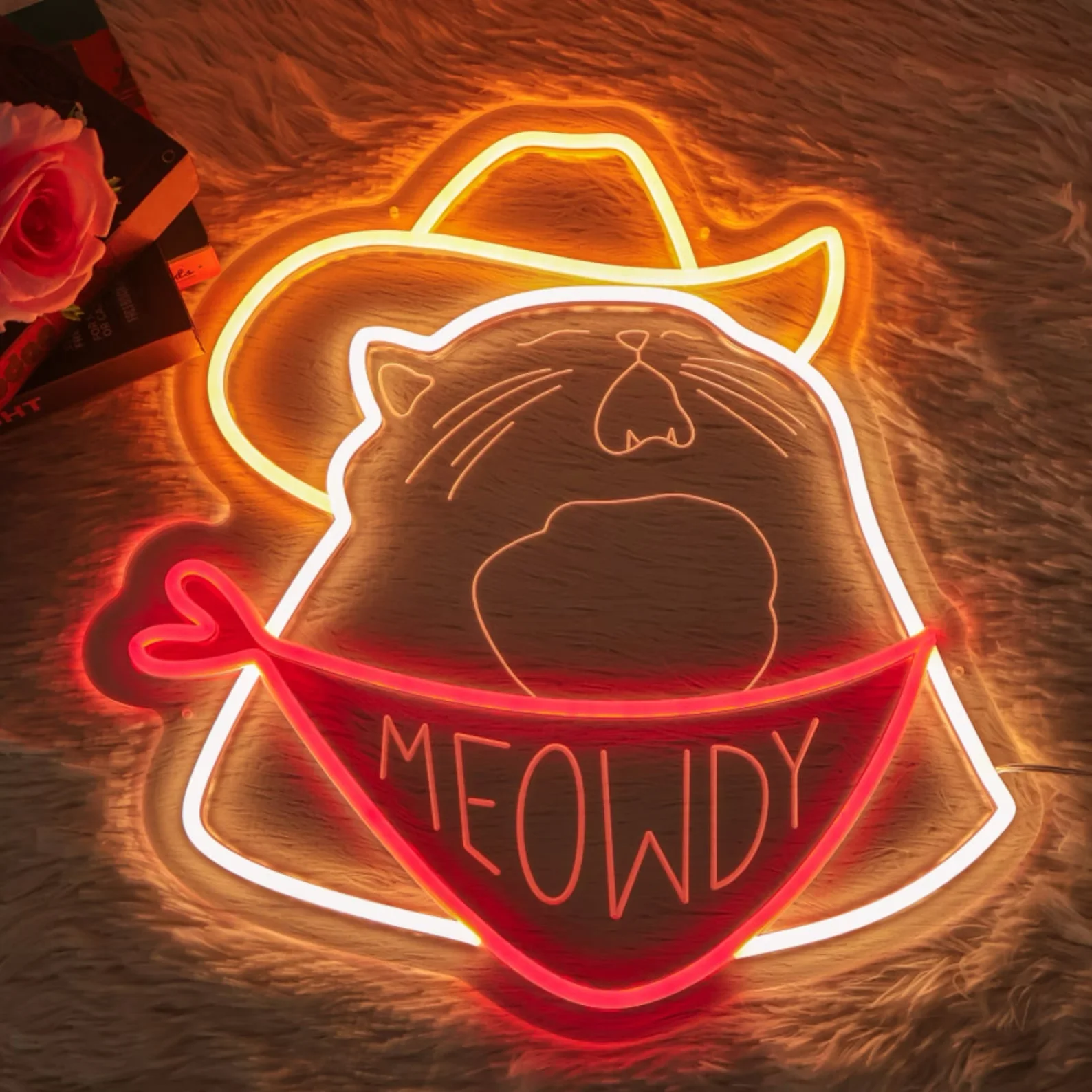 

Cowboy Cat Neon Sign Custom Led Neon Light Cat Lover Gift Apartment Room Wall Decor Funny Cat Light Sign Birthday Gift