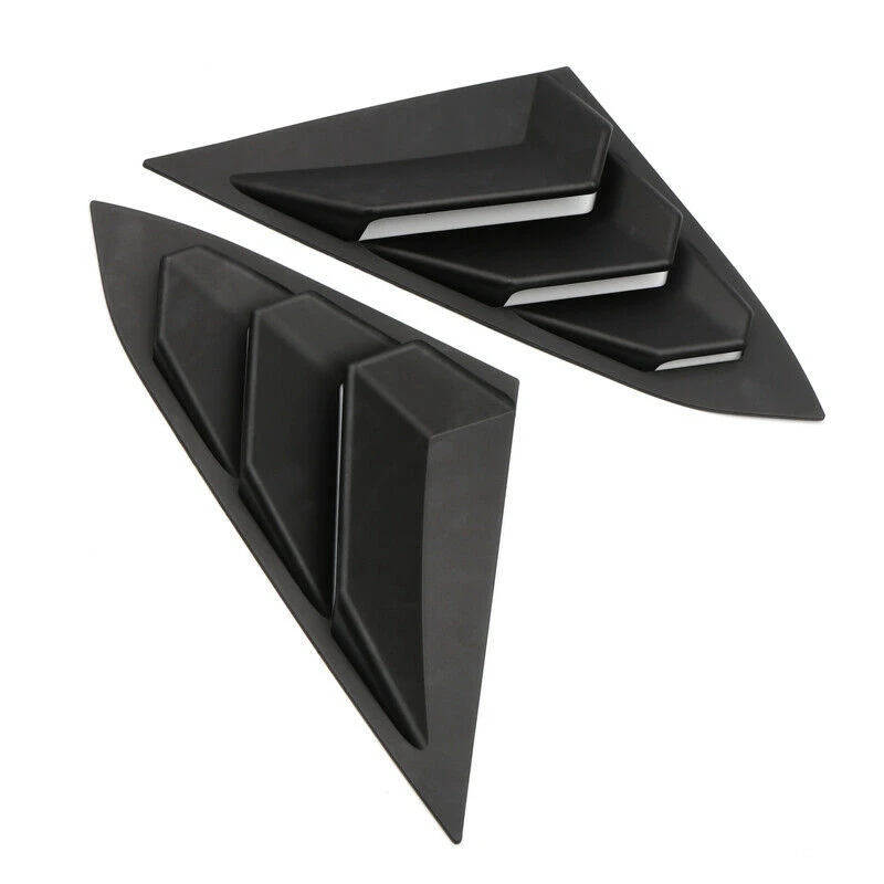 M93K-For Honda Civic 2016-2019 Matt Black Rear Window Louvers Shutters Cover Trim