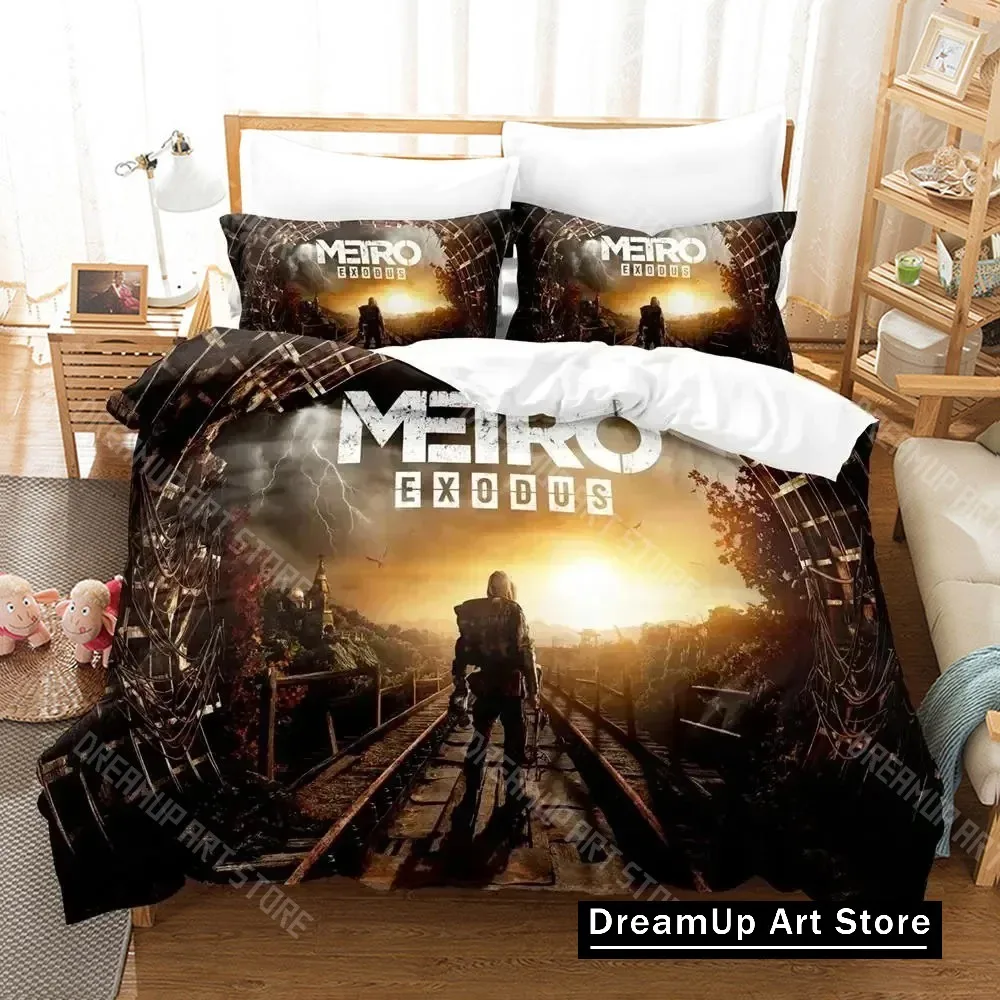 

3D Print Game Metro Exodus Bedding Set Duvet Cover Bed Set Quilt Cover Pillowcase Comforter king Queen Size Boys Adult Bedding