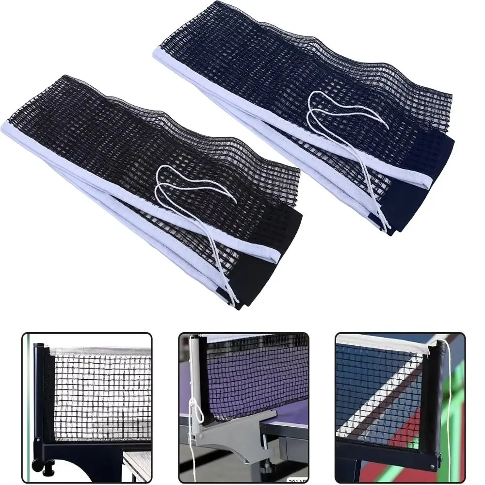 New Polyester Cotton Ping Pong Net Indoor Use PE Table Tennis Net Secure Attachment Durable Replacement Net Training Practice