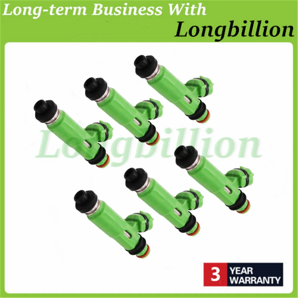 1955003170 MD332733 new 6pcs Fuel Injectors for Mitsubishi Montero Sport 3.0L 6G72 1998 1999 2000 2001 2002 2003 195500-3170 view 2