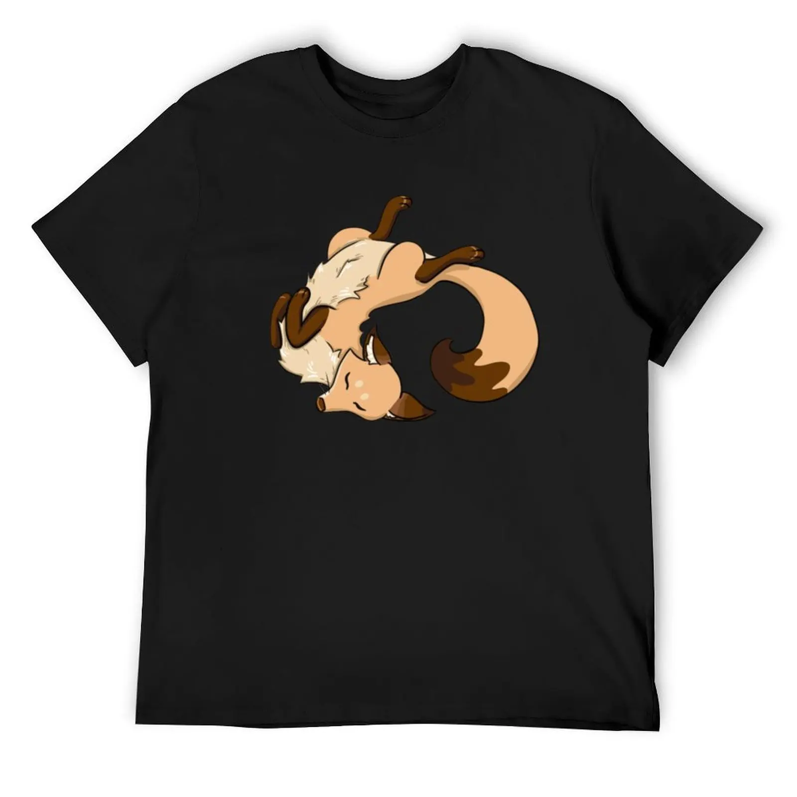 

Sunny the Fox Stretched Out Sleeping T-Shirt oversized graphic tee summer tops plain topping designer t shirt men