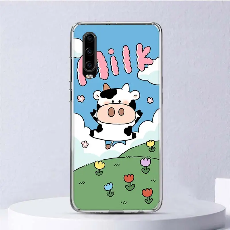 Dairy Cattle Cow Speckle Cute Soft Case For Huawei P30 Lite P40 P20 P10 P50 Pro Phone Cover Mate 20 30 40 10 P30Lite Shell Funda