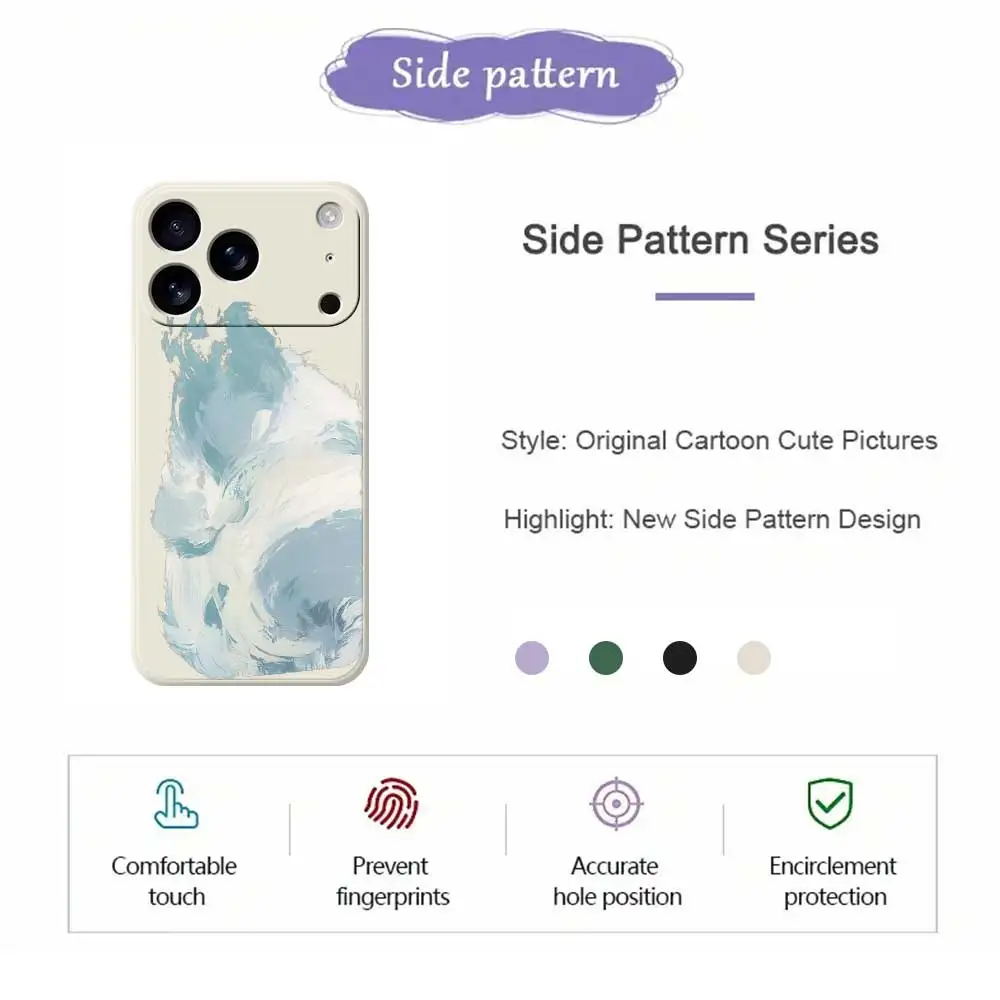 حافظة هاتف على الطراز الفني لهاتف آيفون 17 برو ماكس 17 Air 16 15 14 13 12 11 Pro Max XS Max 7 8 Plus 16e 16 15 Plus غطاء من البولي يوريثان Coque #4