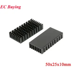 1pc 50X25X10mm Heatsink Radiator Cooler Cooling Fin Aluminum Heat Sink for LED Power IC Transistor Module PCB Black 50*25*10mm