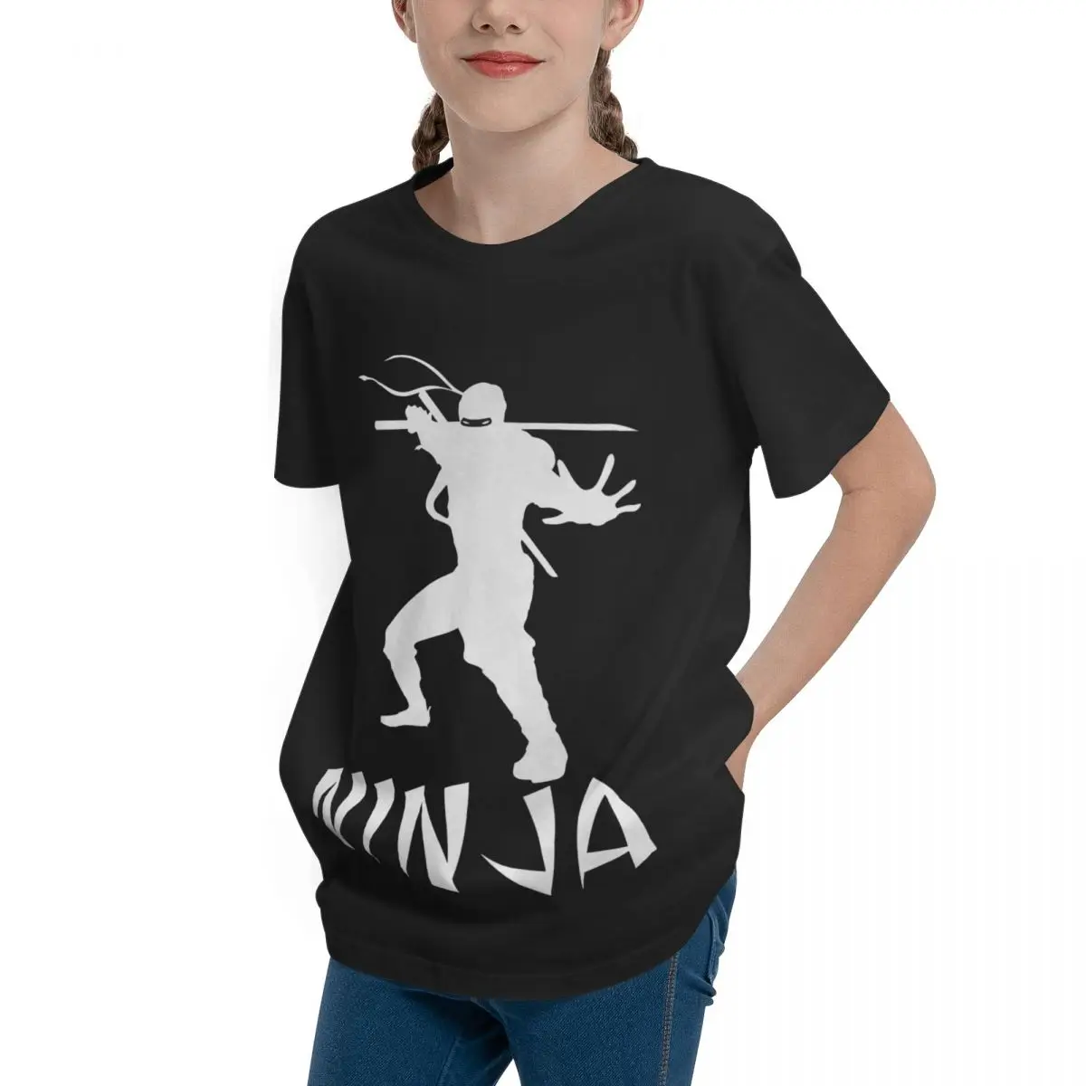 Cool Ninja Essential Adolescents Basic Short Sleeve T-Shirt Round neck Tshirt Casual Graphic Sarcastic High grade