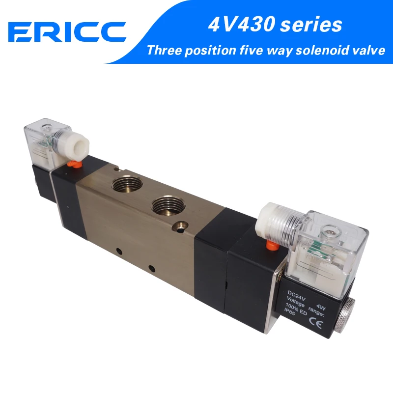 

4V430 C/E/P-15 solenoid valve three position five way middle seal AC220V/DC24V/4V430-15
