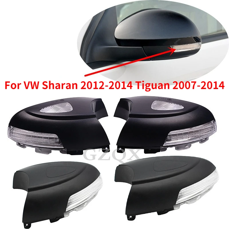 CAPQX 2PCS With curtesy light or not Rearview mirror turn signal For VW Sharan 2012-2014, Tiguan 2007 2008 2009 2012 2013 2014