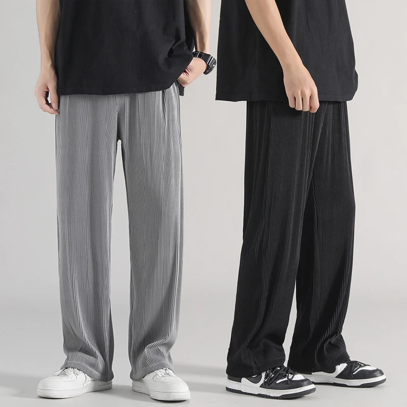 

Men's Summer Outdoor Ice Silk Straight Leg Pants Flowing Thin Large Size Spor Casual Long Trousers Trendy Faion Brand