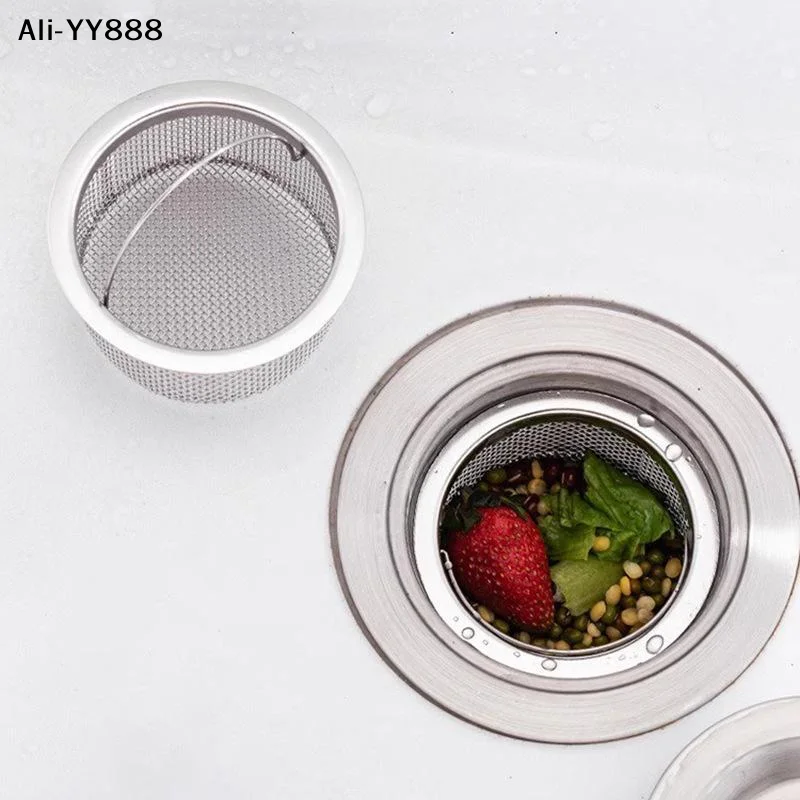【Ay】Stainless Steel Kitchen Sink Drain Strainer Fine Mesh Easy Lift Handle Prevents Food Waste Clogging Pipes For Daily Use