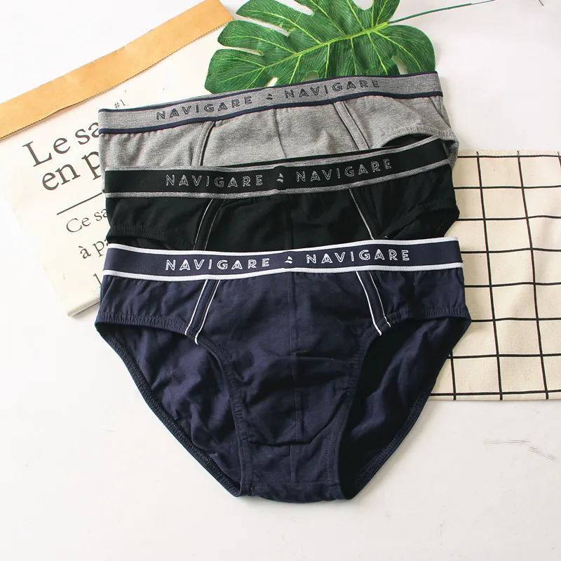 Ropa interior de algodón de alta elasticidad para hombre, pantalones triangulares de cintura baja, calzoncillos cómodos y tra...