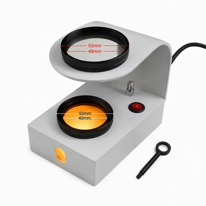 Desktop Polariscope Built-in LED Gemstone Tester 2 Glass Filter Jewel Jewelry Polarizer Tool Loupes Magnifiers Inspection