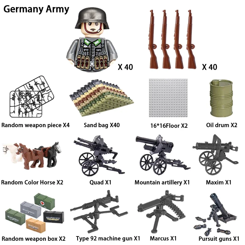 24 pieces/batch World War II military role World War II Army building blocks hand-madebuilding blockschildren'sholiday gift toys view 4