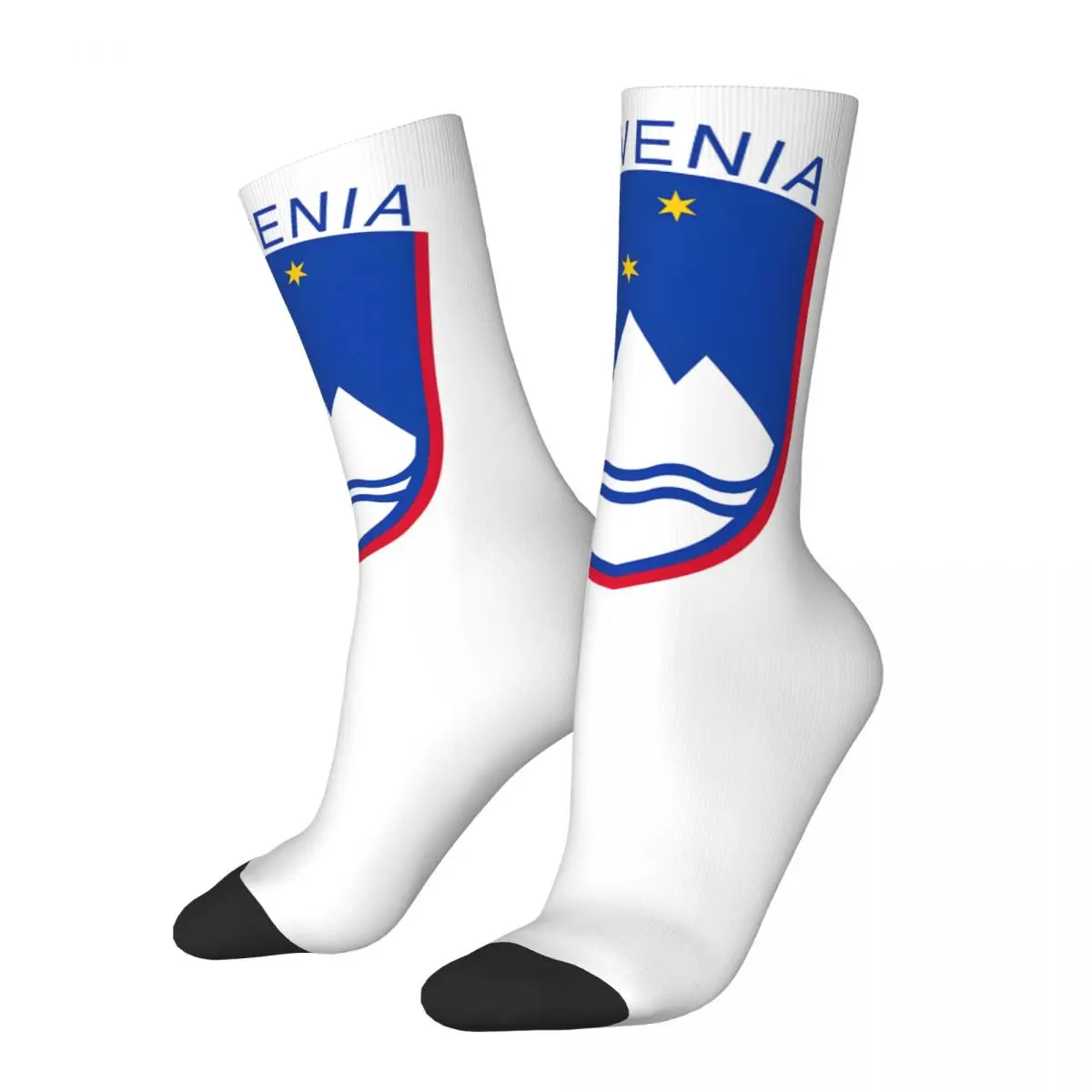 Slovenia Sovereign Sticker Men's Socks Vintage Harajuku Europe Street Style Novelty Pattern Crew Sock