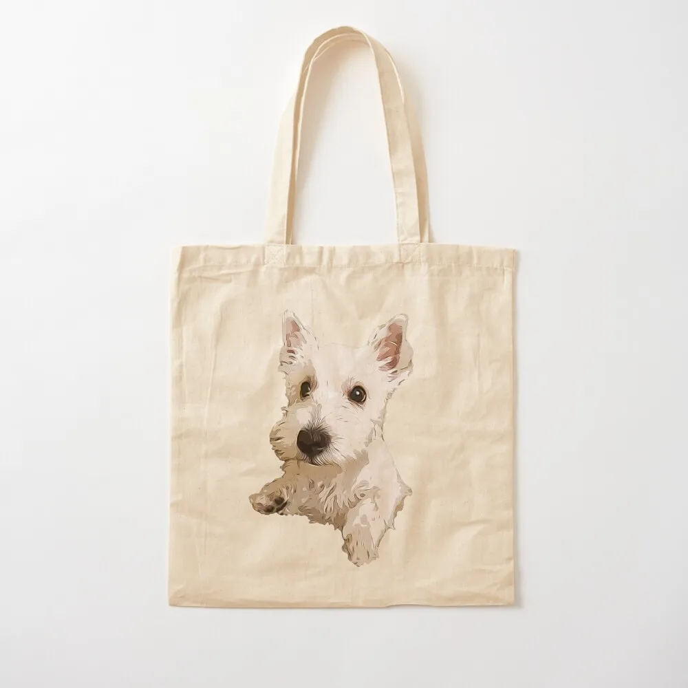 

West Highland Terrier Puppy Dog Tote Bag Lady bags Gift bag shopping cart bags university shopper bag Canvas Tote