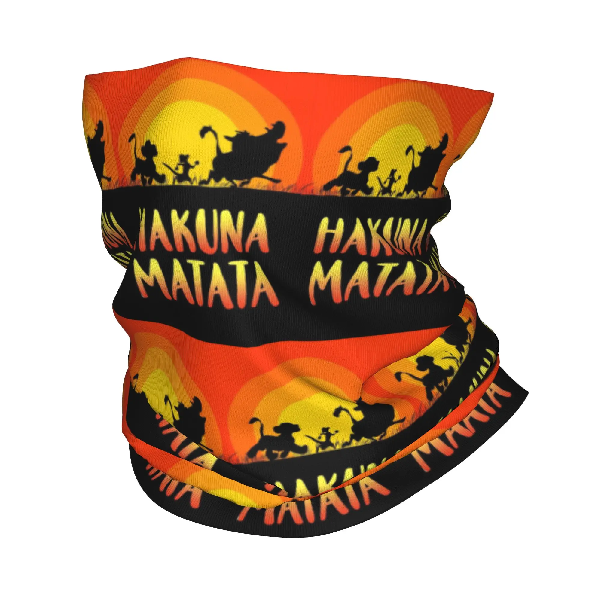 

Custom The Lion King Bandana Neck Warmer Women Men Winter Ski Hiking Scarf Gaiter Hakuna Matata Face Cover