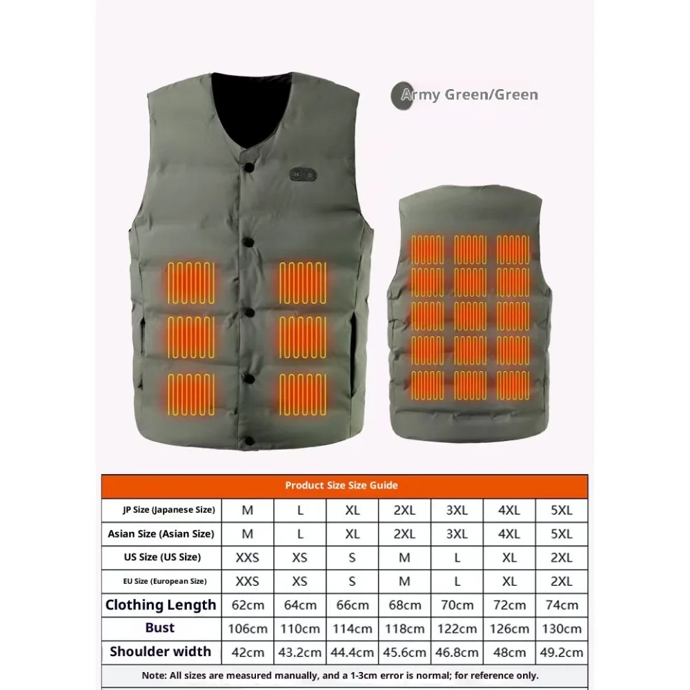 سترة ساخنة جديدة لعام 2025 للرجال والنساء، سترة تدفئة كهربائية بمنفذ USB مكونة من 21 منطقة، تحكم ذكي في درجة الحرارة