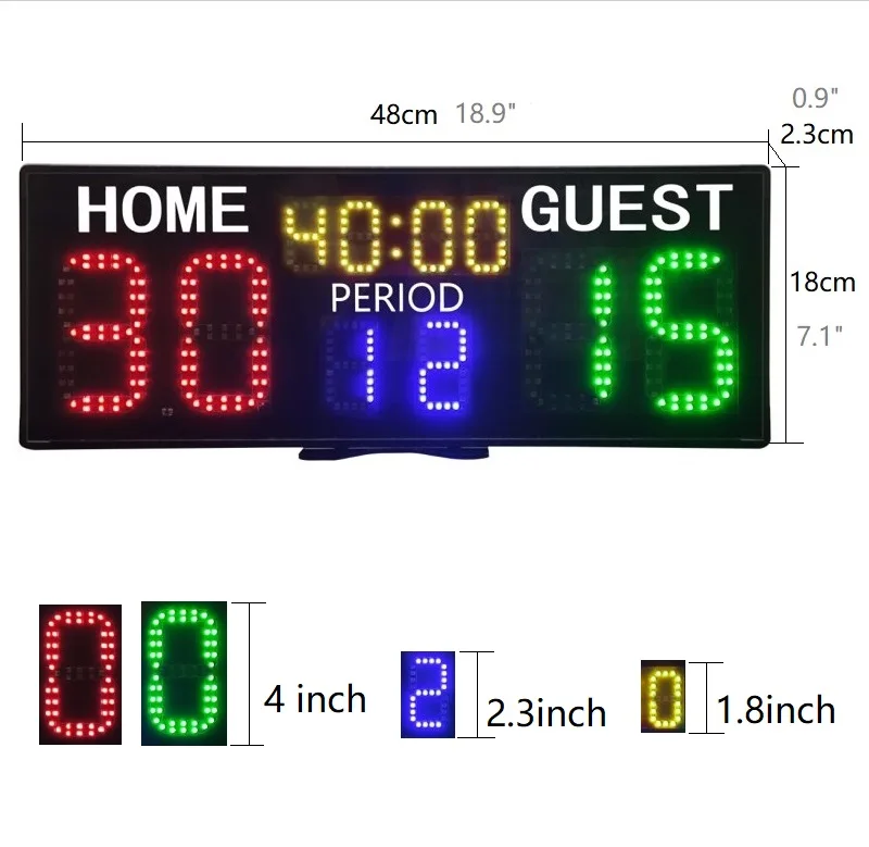 Portable LED Digital Score Board Electronic Tennis Scoreboard for Indoor Padel Court Basketball Ball Games Scoring Display