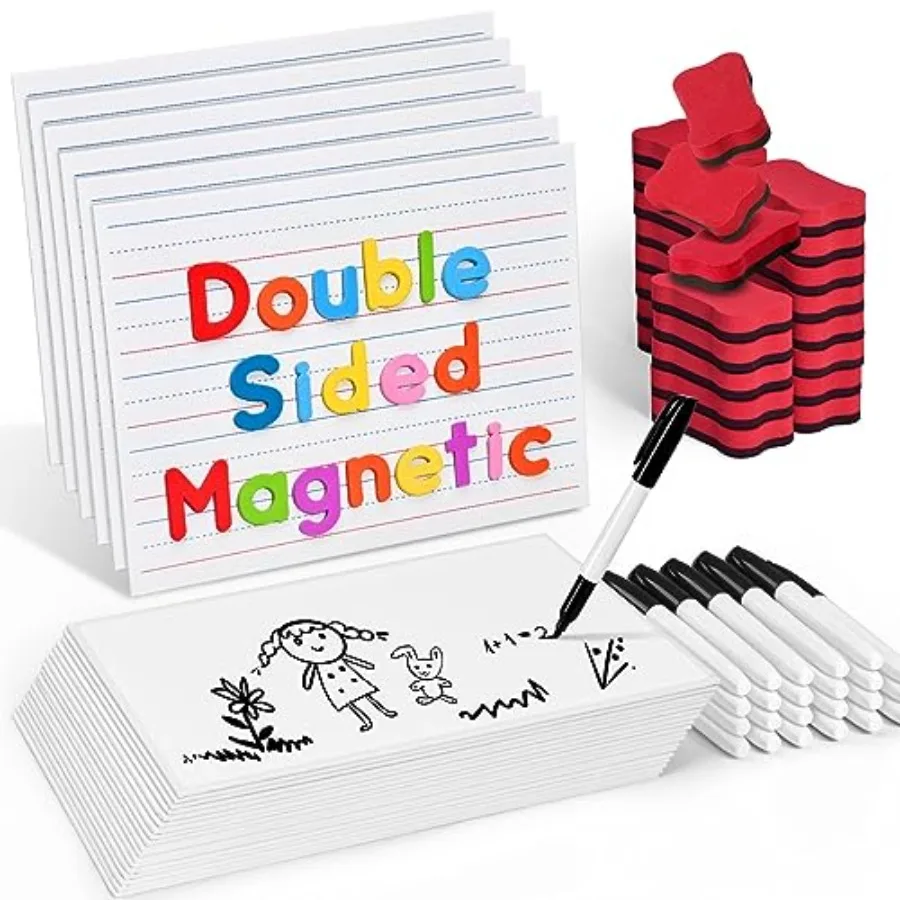 

Набор магнитных досок для сухого стирания: маленькая двусторонняя доска с линовкой для студентов и обучения