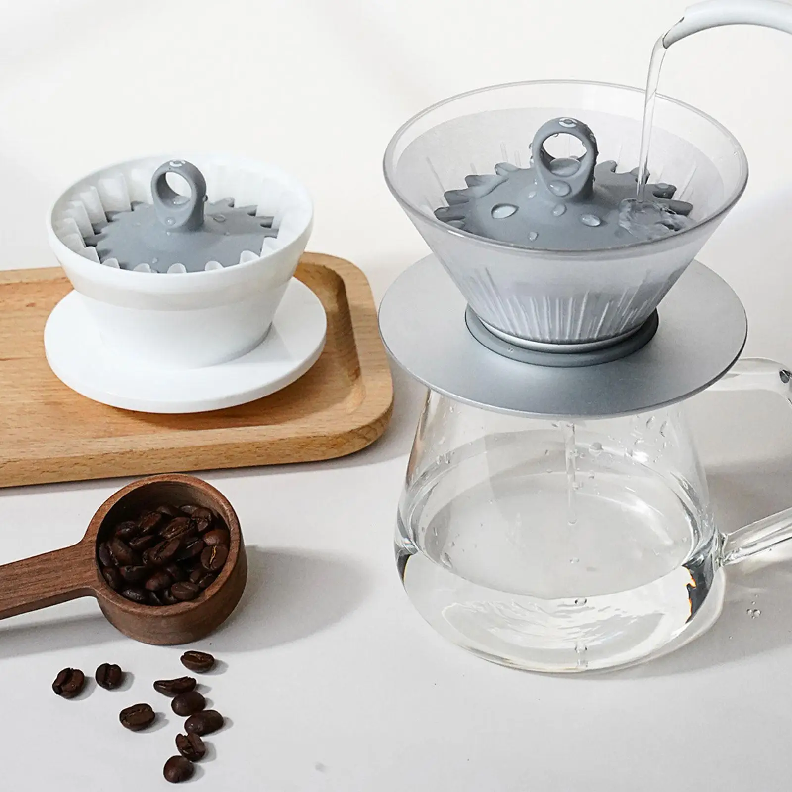 Pour over Coffee Filter Paper Shape Retainer Silicone Mold for V60 Dripper Reusable Kitchen Tool