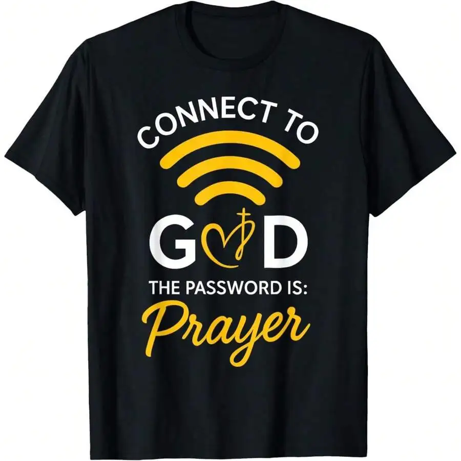 Mens Clothes Ropa De Hombre,Men Shirts 100% Cotton,Loose Style,Connect To God The Password Is Prayer Christian Men Women T-Shirt,US Warehouse ,For ...