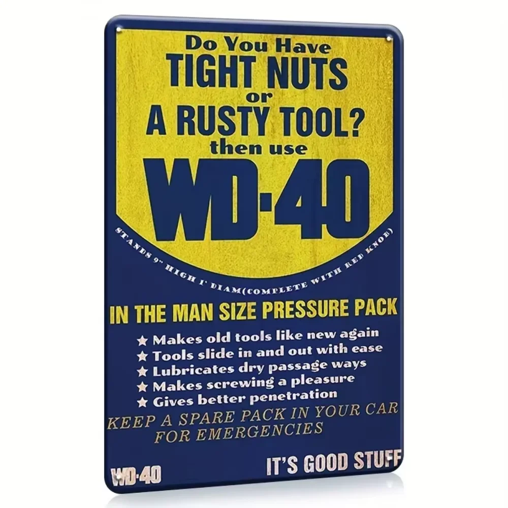 1pc Funny Man Cave Garage Sign Do you have tight nuts or rusty tools Vintage Metal Sign for Home and Garage Wall Decor