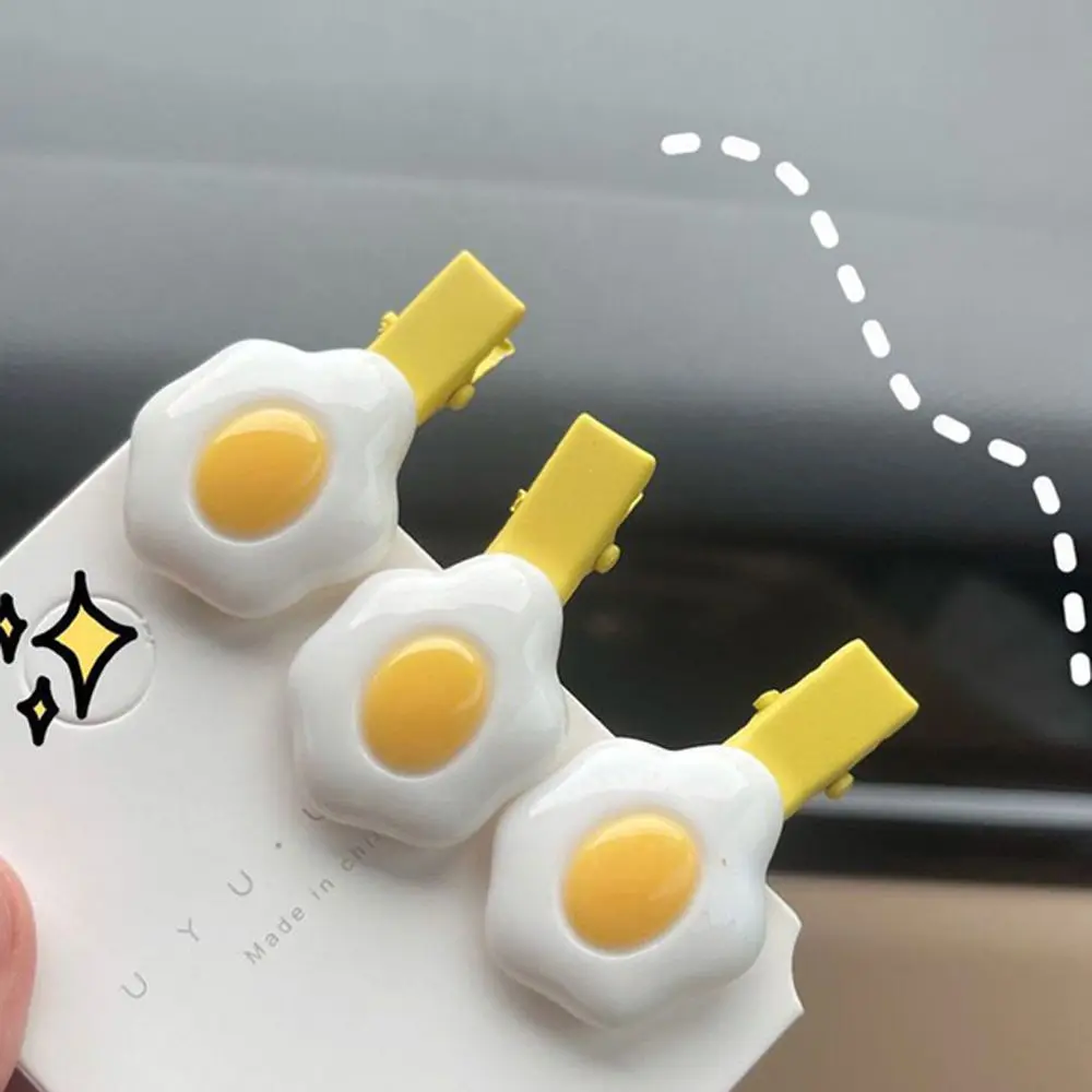 Fashion Children Lovely Yellow Headdress BB Hair Clips Elastic Hair Grip Barrettes Poached egg Hairpin