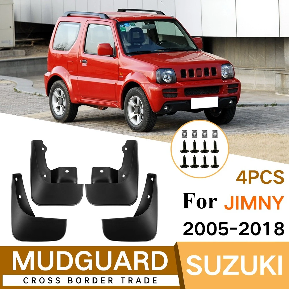 

4Pcs For Suzuki Jimny 2005-2018 2006 2007 2008 2009 2010 2011 2012 Car Tires Fenders Waterproof Mudguards PP Plastic Accessories