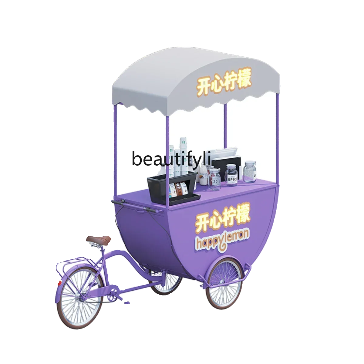 

Outdoor three-wheeled dining car stall shopping mall supermarket promotional car night market activities Meichen display carHY