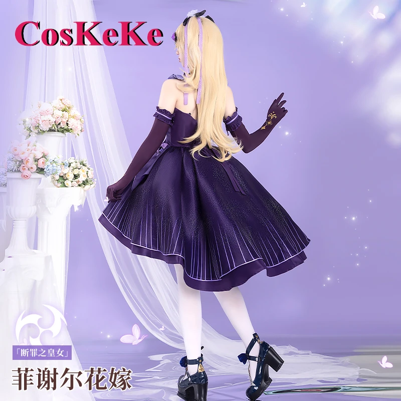 CosKeKe Fischl Cosplay Anime Game Genshin Impact Costume Elegant Sweet Wedding Dress Women Halloween Party Role Play Clothing