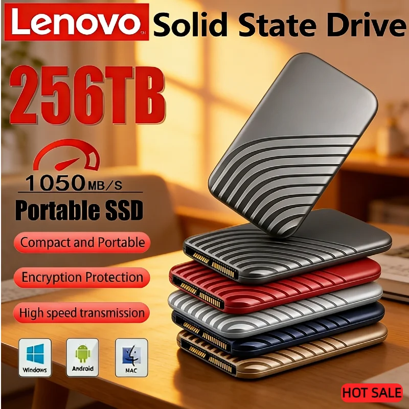 

Внешний твердотельный накопитель Lenovo SSD Flash с интерфейсом Type-C USB3.1, высокоскоростной, 2 ТБ, 4 ТБ, 8 ТБ, 16 ТБ, портативный жесткий диск для ноутбука