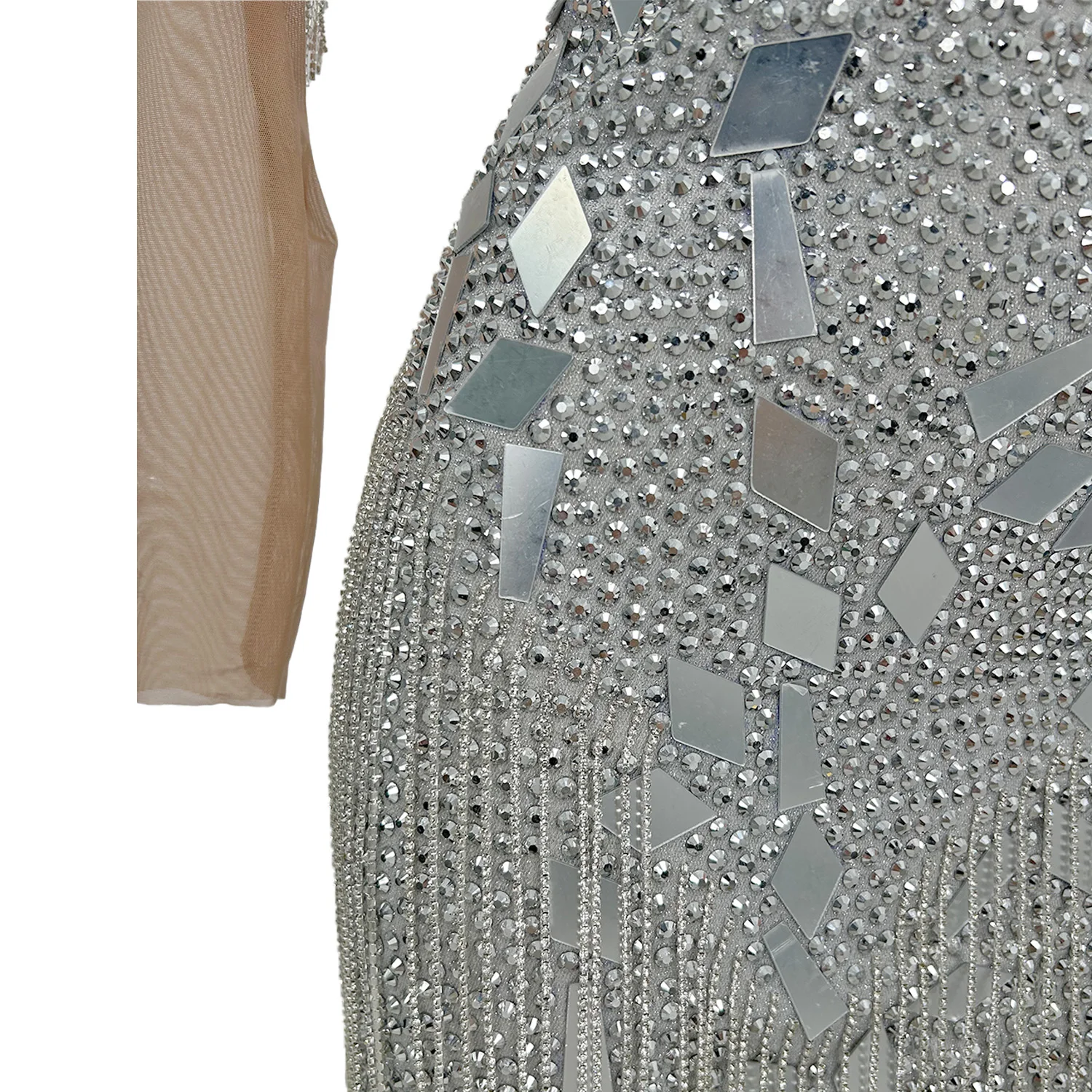 Yintai-Robe de diamants pour femmes, tampons initiés, gland miroir, clou de saule, jupe ronde pour fille, fête de vacances, robe de banquet de mariage