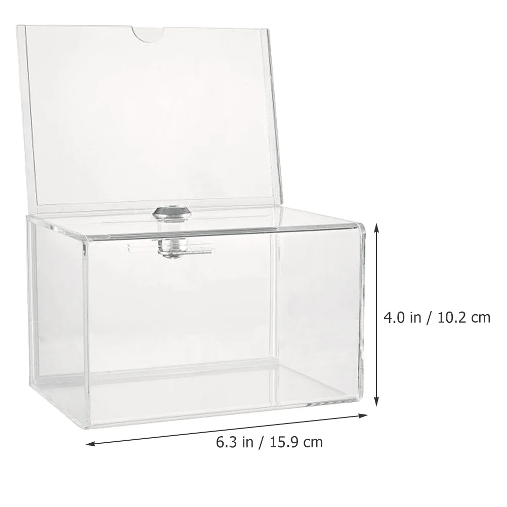 Acrylic Ballot Box Donation Boxes Clear Window Mailbox Letter Post Container Wall-mounted