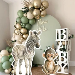 Dżungla Safari Dekoracje Zebra Małpa Wycięte Wycięcia Słoń Lew Tło Imprezy Rekwizyty Pierwsze Urodziny Party Baby Shower Decor