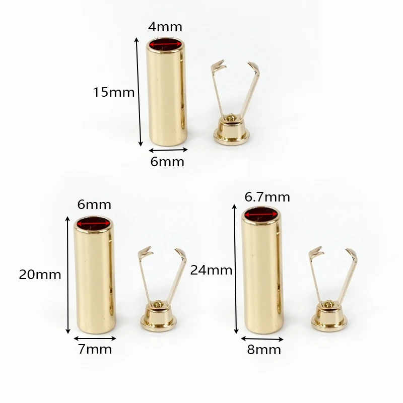 Meetee 10/20Pcs 15/20/24mm Rope Ends Stopper Metal Buckle Cord End Lock Cap Sweater Drawstring Hanging Bell Button Accessories