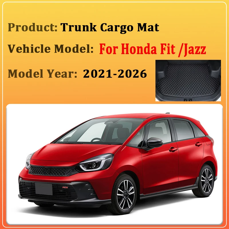 Car Trunk Mats For Honda Fit MK4 Accessories Jazz 2022 2023 2024 2025 2026 GR GS Anti Dirty Storage Pads Dedicated Auto Interior