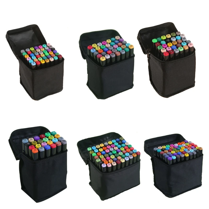 Kinderen Marker Set met Optionele 24/30/36/40/48/60 Kleuren Dual tips Schetsen Marker Pennen Kunstbenodigdheden