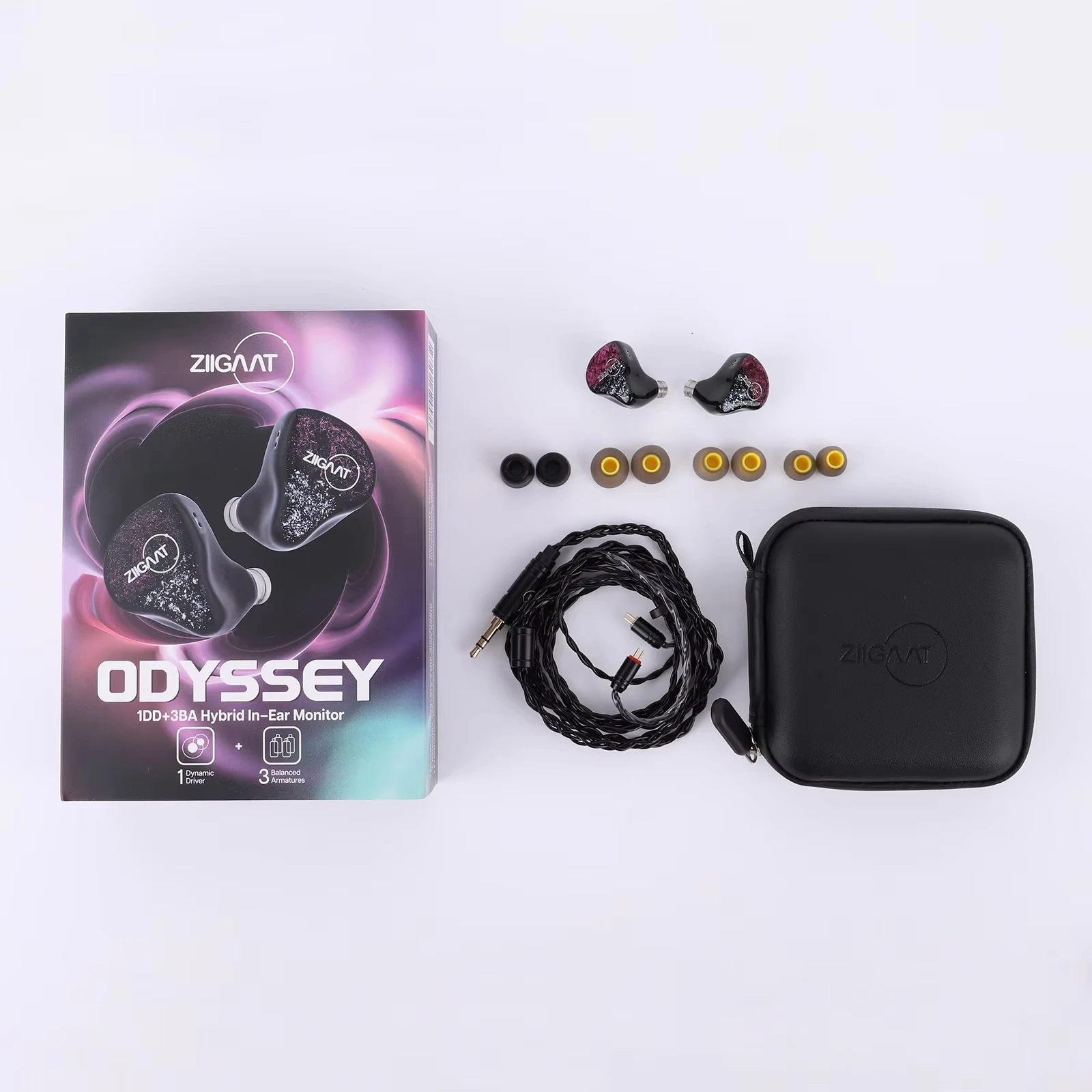 ZiiGaat Odyssey 1DD+3BA Hybrid In–Ear Monitor Hifi Earphones Wired