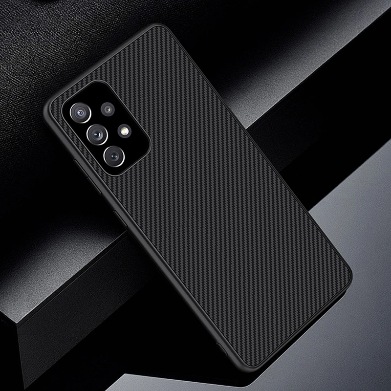 Carbon Fiber Case For Samsung Galaxy A52 A52S A53 A12 A22 A32 A72 A51 A71 A50 A70 M21 M31S M51 M12 M22 M32 Silicone Cover Case