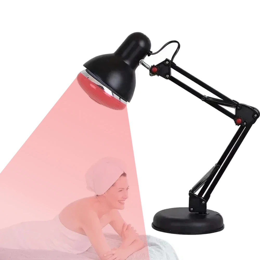 E26/27 Floor Stand Infrared Heat Physiotherapy Lamp Pain Relief Speed Up Healing 180° Adjustable Anti-scald Health Care Lamp