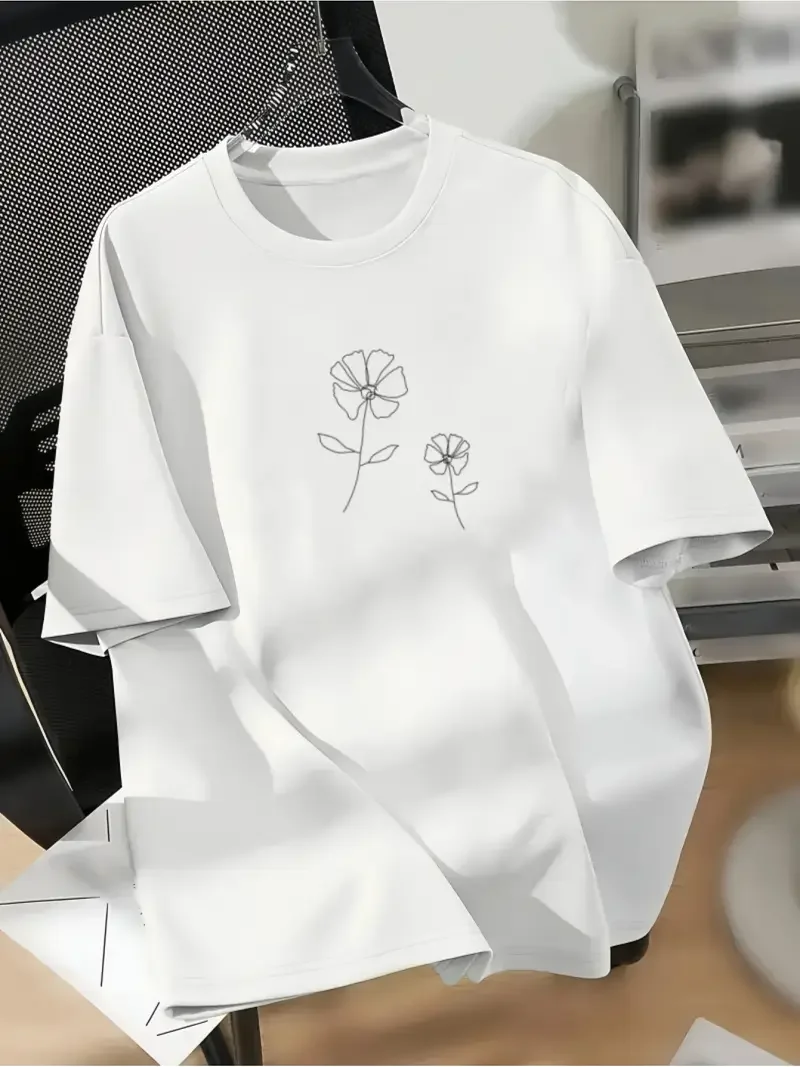 

Plus - Size Women's Short - Sleeve T - shirt, Cute Girl Cartoon Print, Sweet & Comfortable