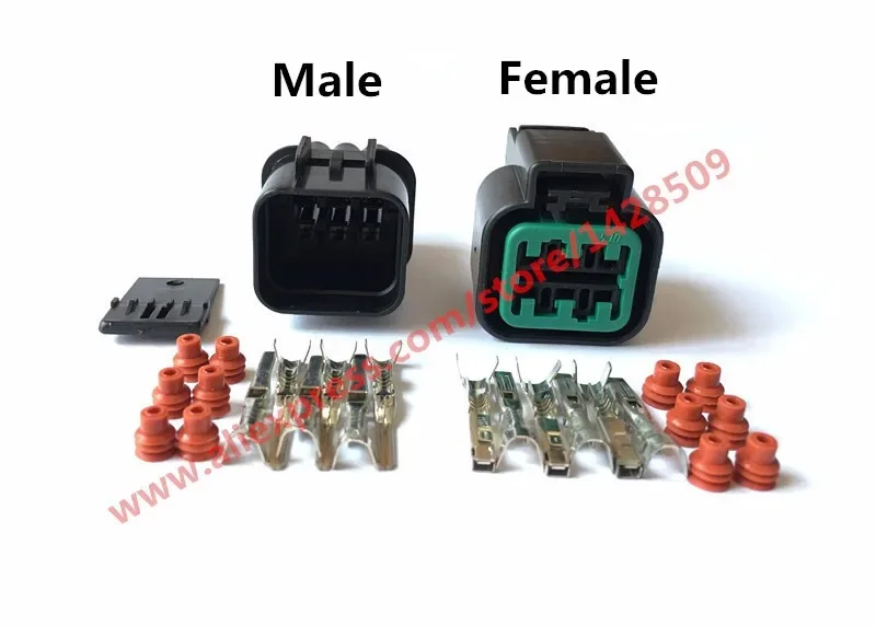 1 Set KUM 6 Pin PB625-06027 Female And Male Automotive Waterproof Plastic Electronic Housing Connector Plug