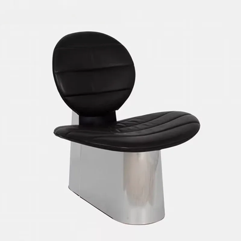 

Modern luxury lounge chair, leather stainless steel lounge chair, dressing chair, for living room and bedroom