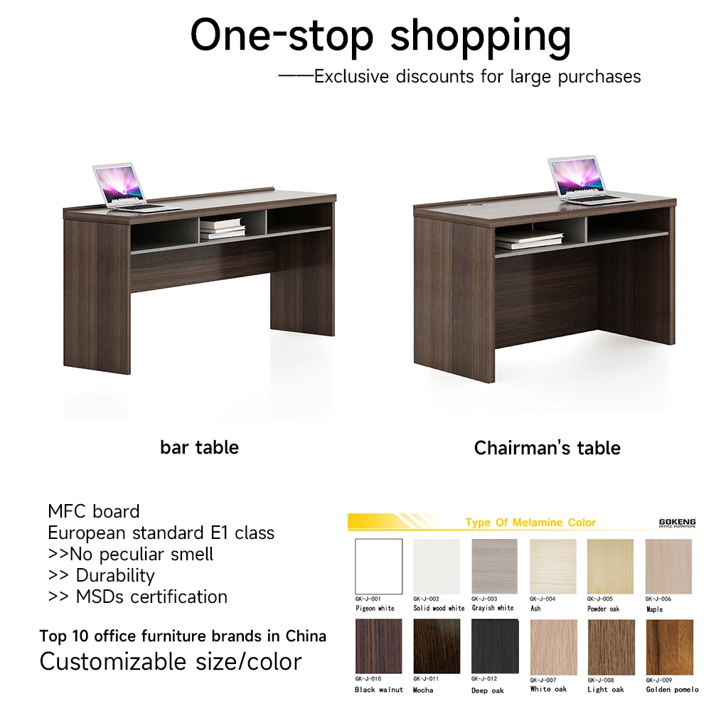 Customizable Office Furniture Modern Computer Workstation Office Counter Reception Table