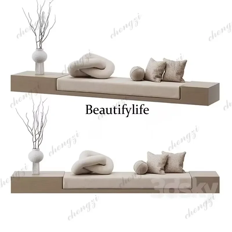 Wooden Viewing Bench for Mall Clubhouse Elevator Entrance Rest Sitting Sales Department Reception Bench