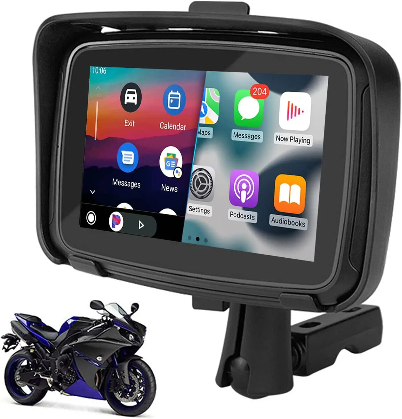 5Inch Motorcycle GPS Navigation Apple Carplay IPX7 Outdoor Waterproof Portable Mini Navigation GPS with Screen Wireless Android